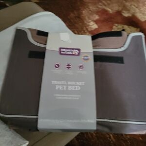 Brown Travel Bucket Pet Bed